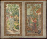 edmond-tapissier-1913-skets-vir-die-munisipaliteit-villemonble-huwelik-gesinskuns-drukkuns-reproduksie-muurkuns