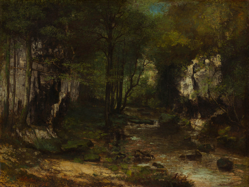 gustave-courbet-1855-the-stream-stream-of-the-puits-black-loue-valley-art-print-fine-art-reproduction-wall-art-id-aegrs5f7u
