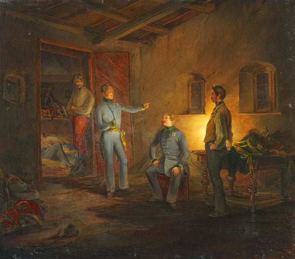 franz-brudermann-1850-kopals-last-night-with-colonel-schlechta-in-an-italian-peasant-hut-art-print-fine-art-reproduction-wall-art-id-aeh4zs5fx