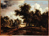 Meindert-hobbema-1658-il-sentiero-nella-foresta-stampa-d'arte-riproduzione-d'arte-arte da parete