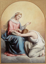 奥古斯特·莱格拉斯-1857-圣母连祷文艺术印刷品美术复制品墙壁艺术