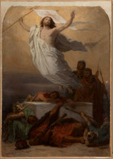 emile-signol-1856-skitse-til-kirken-sankt-eustache-kristi-opstandelsen-kunst-print-fin-kunst-gengivelse-væg-kunst