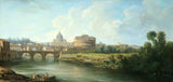 ukjent-1750-visning-av-castel-santangelo-i-rom-kunst-trykk-kunst-reproduksjon-vegg-kunst-id-aeiuhzezn
