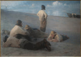 peder-severin-kroyer-1884-sommeraften-på-stranden-ved-skagen-kunsttryk-kunst-reproduktion-vægkunst-id-aellvi5bw