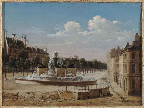 anonymous-1820-the-fountain-of-the-water-tower-boulevard-de-bondy-1820-art-print-fine-art-reproduction-wall-art