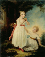 william-artaud-1790-두 소녀의 초상화-케이크 이야기-미술-인쇄-미술-복제-벽-예술