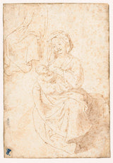 петер-пол-рубенс-1587-скица-седеће-мадоне-уметности-штампа-фине-уметности-репродукције-зидне-уметности-ид-аелвркт8л
