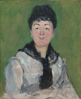 edouard-manet 1883肖像，一个女人，有一个黑色的菲丘艺术版画，精美的艺术复制品，墙壁艺术id aemnjd36m