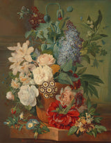 阿尔伯特斯·乔纳斯·勃兰特1810在陶土花瓶中的花朵艺术印刷精美的艺术复制品墙艺术ID aemzea2gb