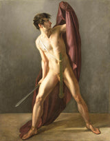 joannes-echarius-carolus-alberti-1808-warrior-with-drawn-sword-art-print-fine-art-reproducción-wall-art-id-aenl6kg11