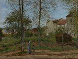 camille-pissarro-1870-houses-at-bougival-mùa thu-nghệ thuật-in-mỹ thuật-tái tạo-tường-nghệ thuật-id-aennakyg0