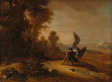 bartholomeus-breenbergh-1639-jacob-stoei-met-die-engel-kunsdruk-fynkuns-reproduksie-muurkuns-id-aeo78r2e4