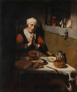nicolaes-maes-1656一位老妇说恩典被称为祷告，没有端艺术印刷精美的艺术复制品墙壁艺术id aep0jkrii