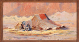 亨利·布鲁克曼1890沙漠帐篷里的阿拉伯帐篷艺术打印美术复制品墙上的艺术