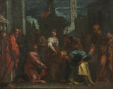 sebastiano-ricci-1700-christ-and-woman järgija abielurikkumisele-kunstiprint-kujutava kunsti-reproduktsioon-seinakunst-id-aerqwdzug