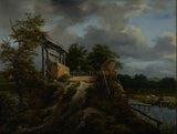 jacob-van-ruisdael-1649-bridge-with-a-шлюz-art-print-fine-art-reproduction-wall-art-id-aes9lq463