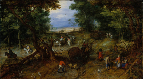 jan-brueghel-the-elder-1607-a-woodland-road-with-travelers-art-print-fine-art-reproduction-wall-art-id-aesc9knpt