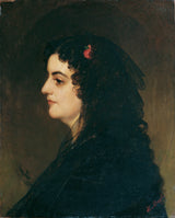 heinrich-von-angeli-1860-lady-in-profile-mwenye-pazia-na-karafuu-sanaa-machapisho-fine-sanaa-uzazi-ukuta-sanaa-id-aesdppdcj