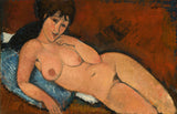 amedeo-modigliani-1917上一个蓝色的坐垫艺术印刷精美的艺术再现墙艺术id-aetrx2sio