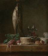 jean-baptiste-simeon-chardin-1769-stilleben-med-fisk-grøntsager-gougeres-potter-kunst-print-fine-art-reproduction-wall-art-id-aeum70noa