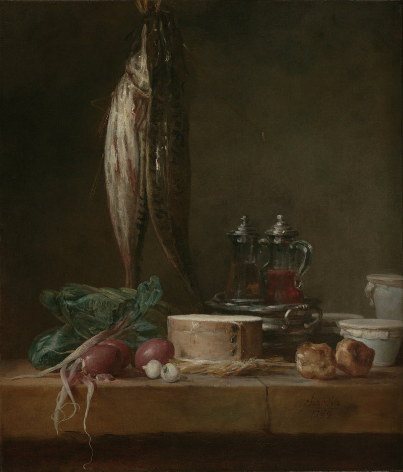 jean-baptiste-simeon-chardin-1769-still-life-with-fish-vegetables-gougeres-pots-art-print-fine-art-reproduction-wall-art-id-aeum70noa