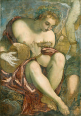 jacopo-tintoretto-1528-muza-z-lutnią-drukiem-reprodukcja-dzieł sztuki-sztuka-ścienna-id-aeuqr84jo