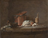 Jean-simeon-chardin-1734-廚房用具與韭蔥魚和雞蛋藝術印刷精美藝術複製牆藝術 id-aev6p1pmx