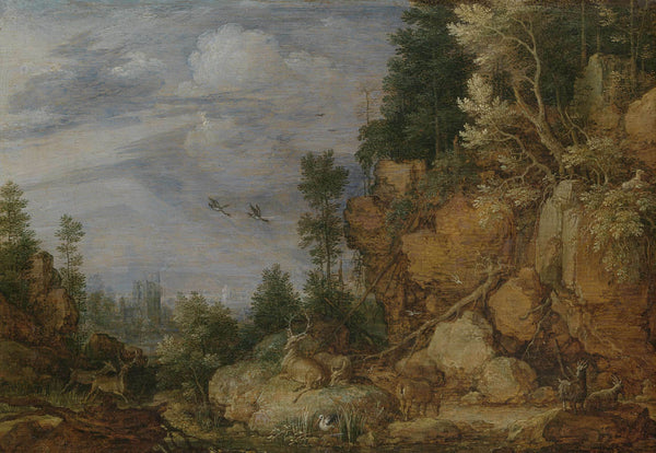 gillis-claesz-de-hondecoeter-1620-rocky-landscape-with-deer-and-goats-art-print-fine-art-reproduction-wall-art-id-aevdln8tn