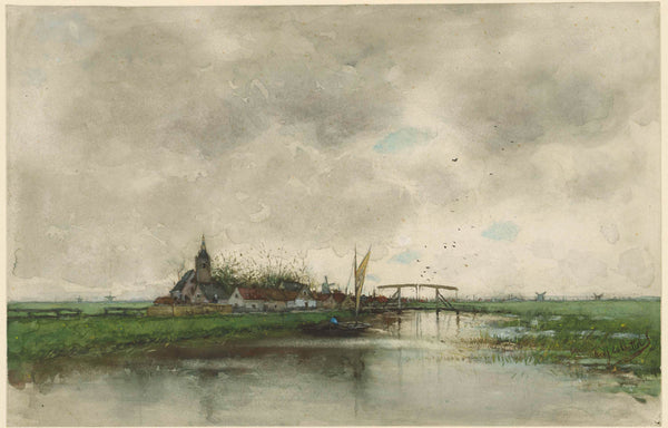 fredericus-jacobus-van-rossum-du-chattel-1866-river-landscape-with-face-on-a-village-art-print-fine-art-reproduction-wall-art-id-aexxrfq79