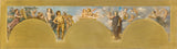 pierre-paul-leon-glaize-1890-esboço-para-o-salão-de-artes-da-prefeitura-a-união-do-ideal-e-verdade-arte-impressão-fina- arte-reprodução-parede-arte