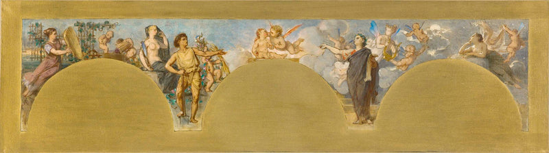pierre-paul-leon-glaize-1890-sketch-for-the-lounge-of-arts-of-the-city-hall-the-union-of-the-ideal-and-truth-art-print-fine-art-reproduction-wall-art