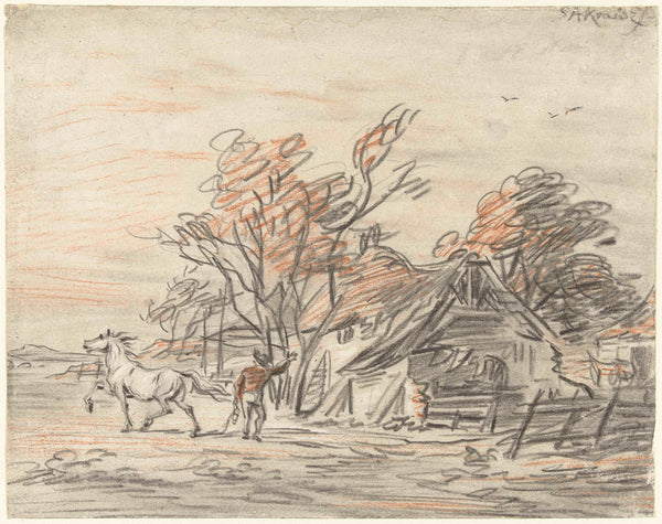 simon-andreas-krausz-1770-farmhouse-with-a-peasant-dress-honors-his-horse-art-print-fine-art-reproduction-wall-art-id-aeytxpj30