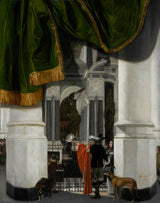 Emmanuel-de-witte-1653-代爾夫特新教堂內部與墳墓藝術印刷品美術複製品牆藝術 id-af01g7uy9