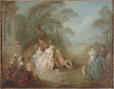 jean-baptiste-pater-1715-møte-i-en-park-kunst-trykk-kunst-reproduksjon-vegg-kunst