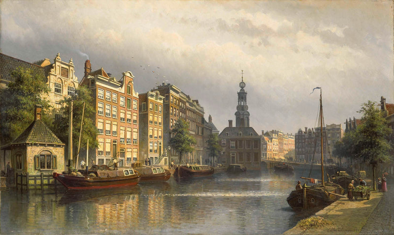 eduard-alexander-hilverdink-1884-the-singel-amsterdam-looking-towards-the-mint-art-print-fine-art-reproduction-wall-art-id-af4j4tiq8