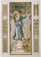 卢克·奥利维耶·默森-1888-楼梯假日酒店草图巴黎莱弗勒斯花环艺术印刷品美术复制品墙壁艺术