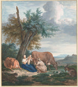 aert-schouman-1720-farmer-and-farmer-with- child-in-a-landscape-with-cattle-art-print-fine-art-reproduction-wall-art-id-af5h04jbi