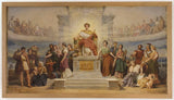 francois-edouard-picot-1842-skitse-til-det-gamle-hotel-de-ville-in-paris-triumf-byen-paris-kunst-print-fine-art-reproduction- væg-kunst