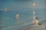 peder-severin-kroyer-1899-meninos-de-banho-em-skagen-noite-de-verão-arte-impressão-arte-reprodução-de-arte-parede-id-af79v087w