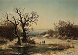 约翰·莫尔（Johann-Mohr）1840年冬季景观，来自波尔德斯霍尔姆（Bodesholm）艺术印刷精美艺术复制品墙艺术ID Af7omzlev