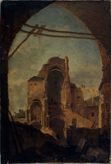 felicie-nee-defert-tiger-1840从下面的艺术印刷精美的艺术复制品墙壁艺术的蒙马特古老修道院的废墟被称为修道院