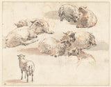 pieter-gerardus-van-os-1786-qoyun-qrupları ilə-eskiz-jurnal-incəsənət-çap-incə-art-reproduksiya-divar-art-id-af8bzhkxm