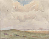 frans-smissaert-1872-wydmowy krajobraz-ze-stadem-drukiem-reprodukcja-dzieł sztuki-sztuka-ścienna-id-afajm6y34