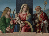 喬瓦尼·巴蒂斯塔-西瑪-達-科內利亞諾-1510-處女和孩子與聖徒凱瑟琳和尼古拉斯-藝術印刷-精美藝術複製品-牆藝術-id-afb2t4g1y