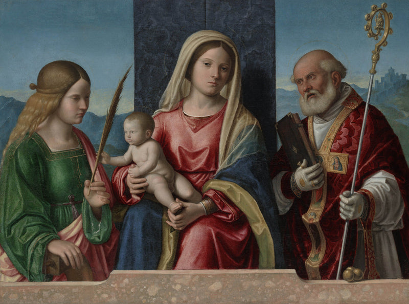 giovanni-battista-cima-da-conegliano-1510-virgin-and-child-with-saints-catherine-and-nicholas-art-print-fine-art-reproduction-wall-art-id-afb2t4g1y