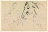 leo-gestel-1891-skissblad-studier-av-hästar-konsttryck-finkonst-reproduktion-väggkonst-id-afb81oehz