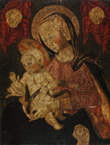 pseudo-pier-francesco-fiorentino-15. århundrede-jomfruen-og-barnet-med-to-keruber-kunsttryk-fine-art-reproduction-wall-art-id-afce7rfi4