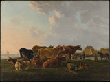 Jacob-van-strij-1800-krajobraz-z-bydłem-drukiem-sztuki-reprodukcja-dzieł sztuki-sztuka-ścienna-id-afdlbkugt