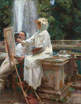 约翰·歌手·萨金特1907年-喷泉别墅-托洛尼亚-弗拉斯卡蒂意大利艺术印刷精细艺术复制墙艺术ID AFE1IGFCI