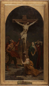 Jules-Joseph-dauban-1874-schizzo-per-la-chiesa-di-saint-louis-en-lile-cristo-sulla-croce-stampa-d'arte-riproduzione-d'arte-arte-da-parete